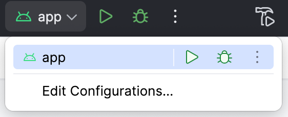 App from list to debug