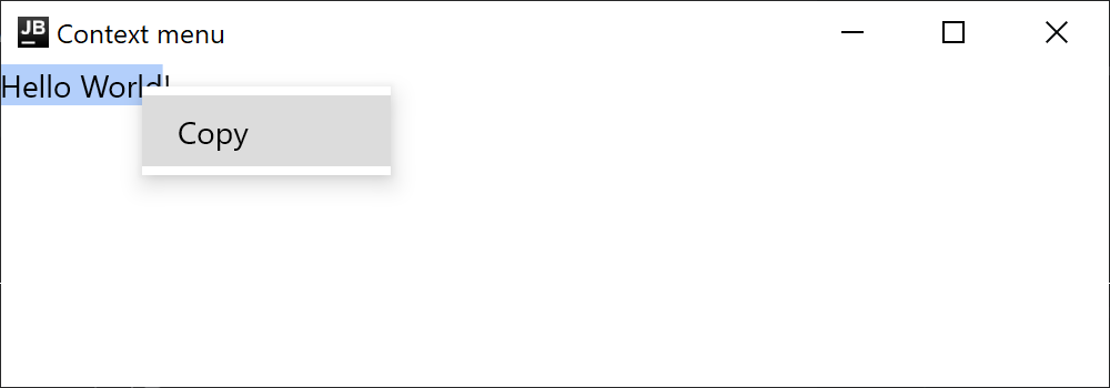 Text 的默认上下文菜单