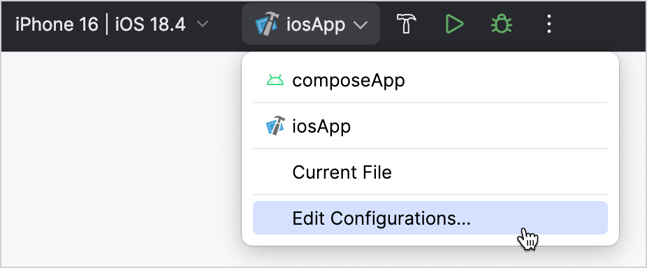 Edit run configurations