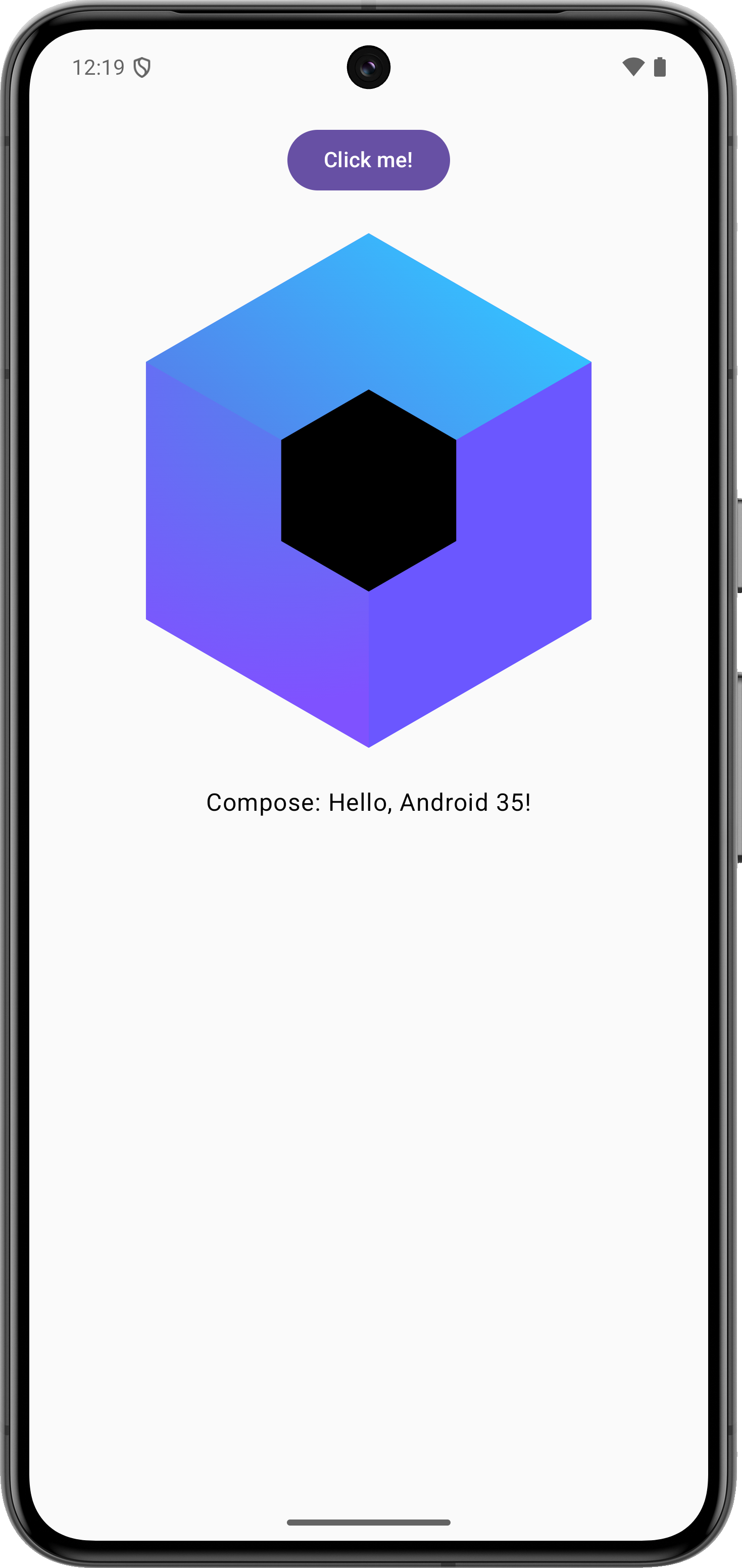 在虚拟设备上运行的 Android 应用程序