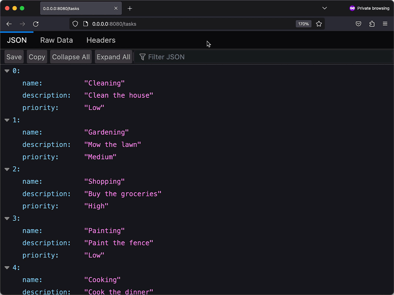 浏览器中的服务器响应